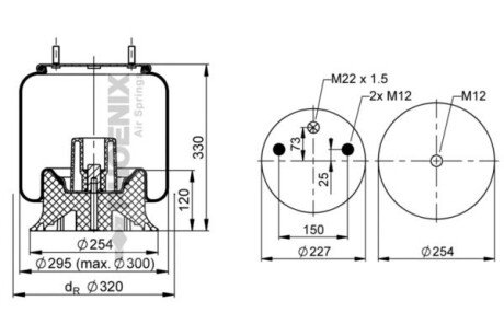Кожух пневматической рессоры PHOENIX 1 DK 20 C-5