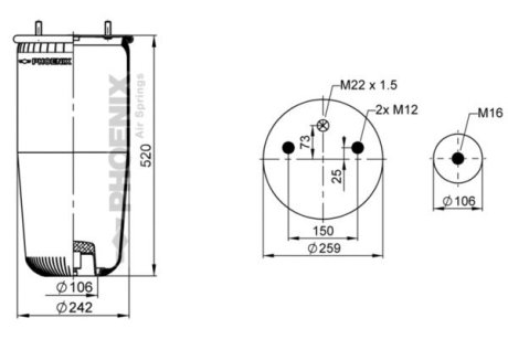 Кожух пневматической рессоры PHOENIX 1 DK 21