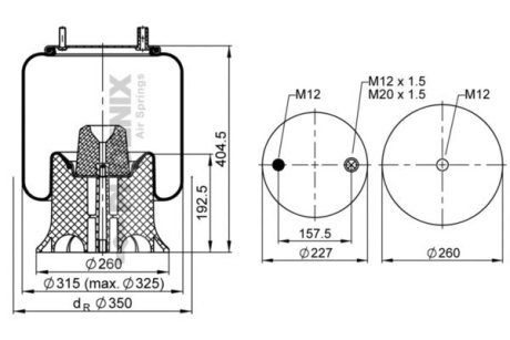 Кожух пневматической рессоры PHOENIX 1 DK 23 L-9131