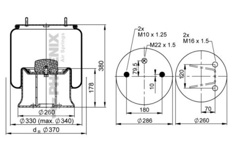 Кожух пневматической рессоры PHOENIX 1 DK 28 B-7
