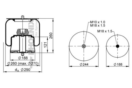 Кожух пневматической рессоры PHOENIX 1E 161