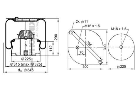 Кожух пневматической рессоры PHOENIX 1 E 26 A-13