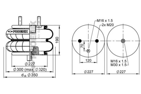 Кожух пневматической рессоры PHOENIX SP 2 B 22 R-1