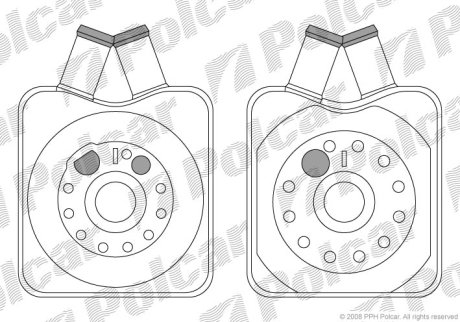 Радіатор масляний Audi 80, 100, VW GolfII, Jetta II, Passat -96, Ibiza -99, A8 94-02, A6 Avant -97, Polo -99 Polcar 1308L8-1