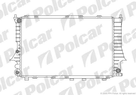 Радіатор охолодження Audi 100 2,8 90-94 Polcar 1316083 (фото 1)