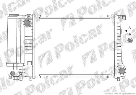 Радіатор охолодження Bmw 3/5 E36/E34 1.6/1.8 i Polcar 200708A1 (фото 1)