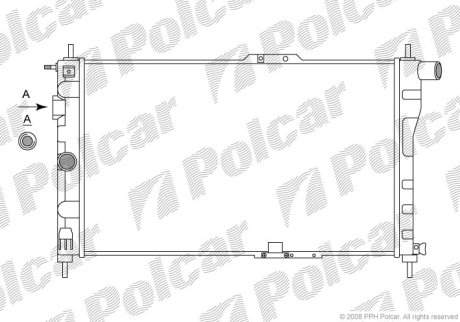 Радiатор охолодження Daewoo Nexia 94-97 Polcar 291008A1