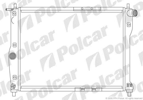 Радіатор Daewoo Lanos, Nubira 1,5-1,6 97- (без кондиціонера) Polcar 291208A1 (фото 1)