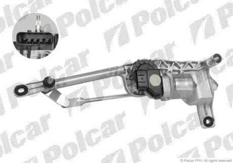 Механізм склоочисників з моторчиком Polcar 3044ZWP1