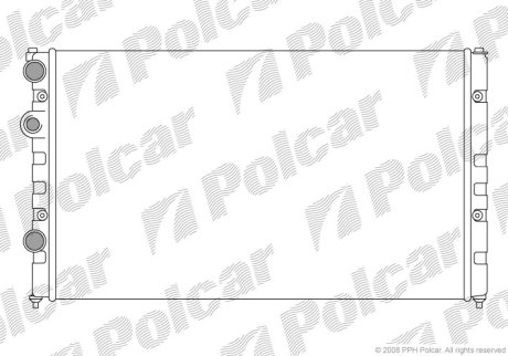 Основний радіатор Seat Cordoba 1.8, 2.0 93-99, Ibiza 1.6, 2.0 95-// VW Caddy II 1.9d 95-04, Polo 1.6i,1.9d 95-01 Polcar 9524088