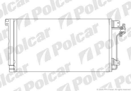 Радіатор кондиціонера VW T5 1.9 2.5TDI 03- Polcar 9568K8C1