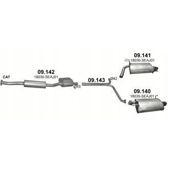 Глушник HONDA ACCORD 2.4 16V SDN 03- POLMO POLMOSTROW 09142