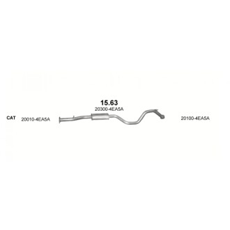 Глушитель, алюм. сталь, середн. часть Nissan Qashqai / Renault Kadjar (15.63) POLMOSTROW 1563 (фото 1)