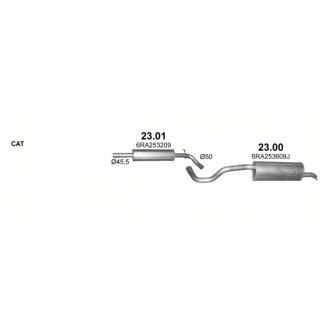 Труба вихлопна koсc. VAG RAPID/TOLEDO 1.2 TSi POLMO POLMOSTROW 2300