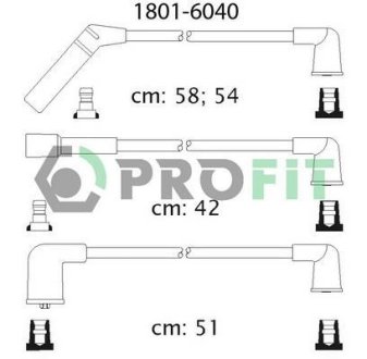 Дроти запалення, набір DAEWOO MATIZ, TICO (0.8L) 98- PROFIT 18016040