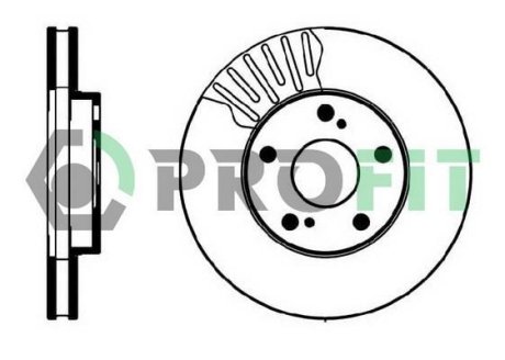 Диск гальмівний TOYOTA CAMRY 96-01, PRVIA 00- FRONT PROFIT 50100501 (фото 1)