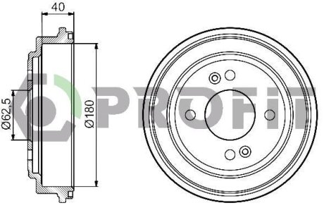 Барабан гальмівний PROFIT 50200042 (фото 1)