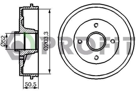 Барабан гальмівний PROFIT 5020-0076