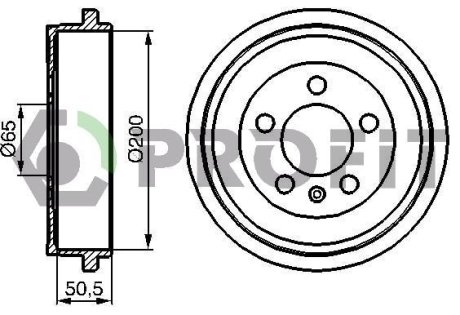 Барабан гальмівний PROFIT 50200077 (фото 1)
