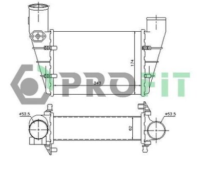Радіатор наддуву PROFIT PR 9539T1
