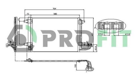 Конденсер кондиціонера PROFIT PR 9558C1