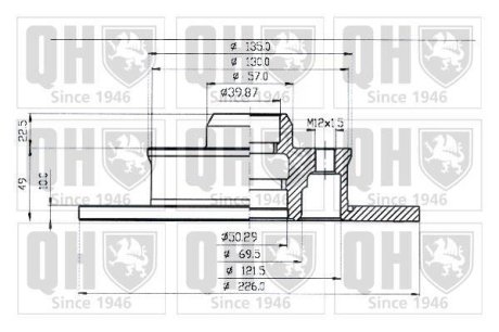 Тормозной диск QUINTON HAZELL BDC3712