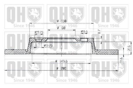 Тормозной диск QUINTON HAZELL BDC4733