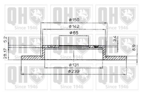 Тормозной диск QUINTON HAZELL BDC4763