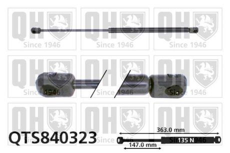 Газовая пружина, заднее стекло QUINTON HAZELL QTS840323