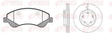 Комплект: 2 диска+ 4 колодки гальмівних REMSA 8125100