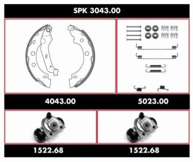 Комплект тормозов, барабанный тормозной механизм REMSA SPK3043.00