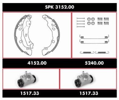 Комплект тормозов, барабанный тормозной механизм REMSA SPK 3152.00 (фото 1)