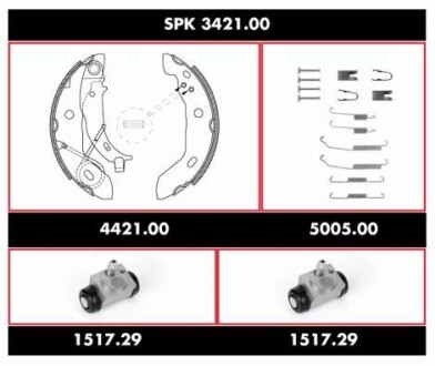 Комплект тормозов, барабанный тормозной механизм REMSA SPK3421.00