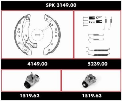 Комплект тормозов, барабанный тормозной механизм ROADHOUSE SPK314900
