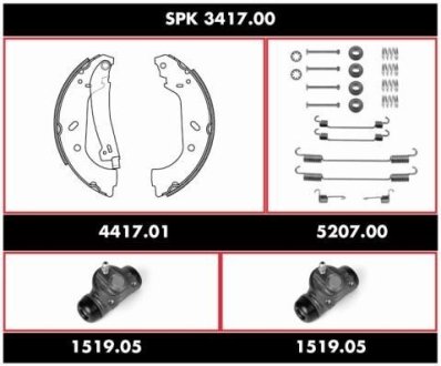 Комплект тормозов, барабанный тормозной механизм ROADHOUSE SPK341700