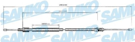 Трос ручного гальма.r. XSARA /L/ 1635/1375 SAMKO C0120B