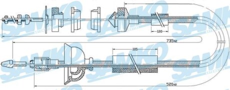 Трос зчеплення SAMKO C0323C