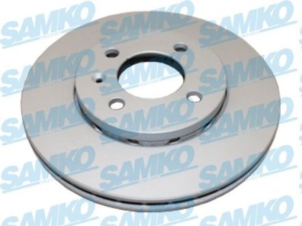 Диск гальмівний (передній) Skoda Citigo 1.0 11-19/VW Up 1.0 12- (257x22) (з покриттям) (вент.) SAMKO V2020VR