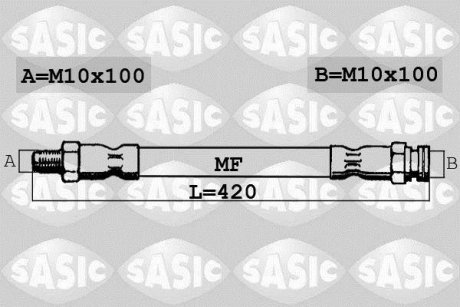 Шланг гальмівний SASIC SBH6289