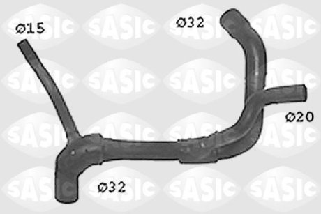 Патрубок радіатора нижній SASIC SWH6655