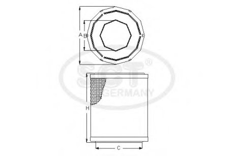 Фильтр воздушный CITROEN Jumper III (Relay III) 2.2 HDi (06-) (SB 2274) SCT SCT Germany SB2274