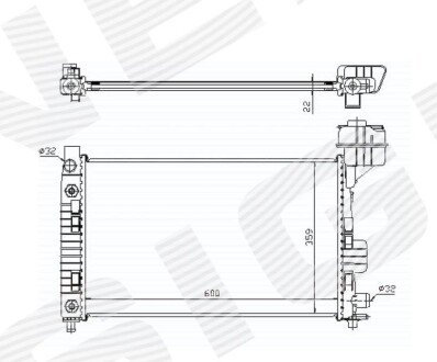 РАДІАТОР | MERCEDES BENZ (A-KL W168), 07.97 - 08.04 Signeda RA62661