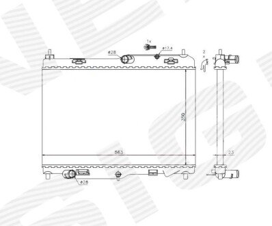 РАДІАТОР | FORD TRANSIT/TOURNEO COURIER, 05.14 - 23 Signeda RA69233Q