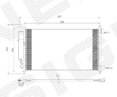 РАДІАТОР КОНДИЦІОНЕРА | NISSAN JUKE (F15), 06.10 - 08.14 Signeda RC94621 (фото 1)