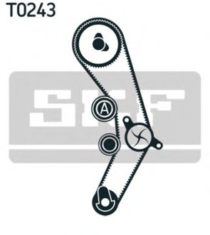 Набір ГРМ, пас+ролик+помпа SKF VKMC 01170-1