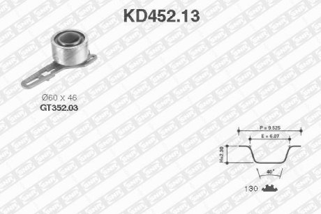 К-кт паска ГРМ Ford Transit 2.5D 84-91 /130 x 1/ SNR SNR NTN KD45213