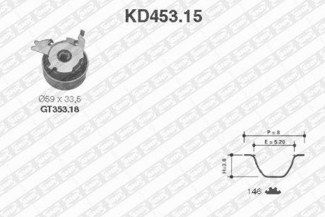 Комплект ремня ГРМ SNR NTN KD45315