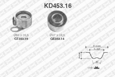 Комплект ремня ГРМ SNR NTN KD453.16