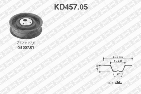 Комплект ременя ГРМ SNR NTN KD45705