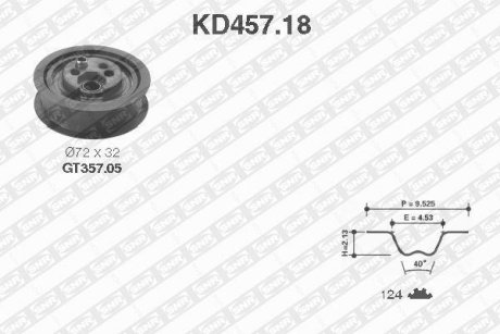 Ремонтний комплект для заміни паса газорозподільчого механізму SNR NTN KD45718